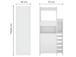 Desserte Micro-onde KITCHY - Blanc - TEMAHOME -Electroménager Soldes meuble de cuisine 12515537