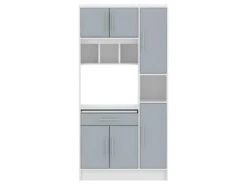 Buffet De Cuisine LOUISE - Blanc Et Gris Céladon - SYMBIOSIS