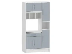 Buffet De Cuisine LOUISE - Blanc Et Gris Céladon - SYMBIOSIS -Electroménager Soldes meuble de cuisine 12515549