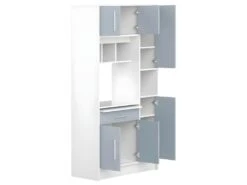 Buffet De Cuisine LOUISE - Blanc Et Gris Céladon - SYMBIOSIS -Electroménager Soldes meuble de cuisine 12515553