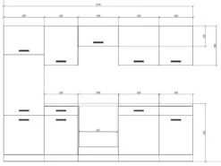 Cuisine Complète - 280 Cm - 9 éléments De Rangements - Naturel Et Blanc - CIBONA -Electroménager Soldes meuble de cuisine 12668703