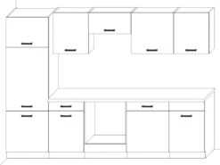 Cuisine Complète - 280 Cm - 9 éléments De Rangements - Naturel Et Blanc - CIBONA -Electroménager Soldes meuble de cuisine 12668707