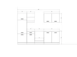 Cuisine Complète - 270 Cm - 6 éléments De Rangements - Naturel Et Blanc - CUCINATA -Electroménager Soldes meuble de cuisine 12668727