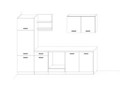 Cuisine Complète - 270 Cm - 6 éléments De Rangements - Naturel Et Blanc - CUCINATA -Electroménager Soldes meuble de cuisine 12668731