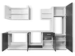 Cuisine Complète - 270 Cm - 6 éléments De Rangements - Anthracite Et Blanc - CAMBUSITA -Electroménager Soldes meuble de cuisine 12668975