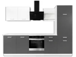 Cuisine Complète - 270 Cm - 6 éléments De Rangements - Anthracite Et Blanc - CAMBUSITA -Electroménager Soldes meuble de cuisine 12668987