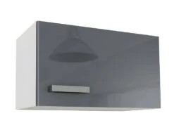 Cuisine Complète D'angle - 11 éléments De Rangements - Anthracite Et Blanc - TRATTORIA -Electroménager Soldes meuble de cuisine 12678665