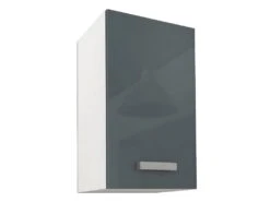 Cuisine Complète D'angle - 11 éléments De Rangements - Anthracite Et Blanc - TRATTORIA -Electroménager Soldes meuble de cuisine 12678687