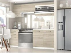 CABANA | Cuisine Complète Modulaire Linéaire L 180/120 Cm 5 Pcs | Plan De Travail INCLUS | Ensemble Armoires Placards Cuisine