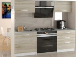 ROYAL | Cuisine Complète Modulaire + Linéaire L 120cm 4 Pcs | Plan De Travail INCLUS | Ensemble Armoires Meubles Cuisine