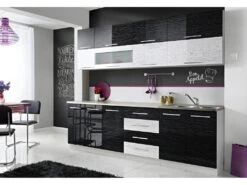 COVE N | Cuisine Complète L 260 Cm 8 Pcs + Plan De Travail INCLUS | Ensemble Meubles De Cuisine | Armoires Cuisine Linéaire