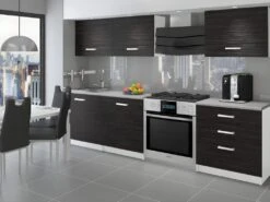 QUINCY | Cuisine Complète Modulaire Linéaire L 180 Cm 6 Pcs | Plan De Travail INCLUS | Ensemble Meubles De Cuisine Modernes