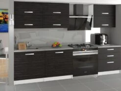 NOOK | Cuisine Complète Modulaire Linéaire L 180cm 6 Pcs | Plan De Travail INCLUS | Ensemble Armoires Meubles Cuisine