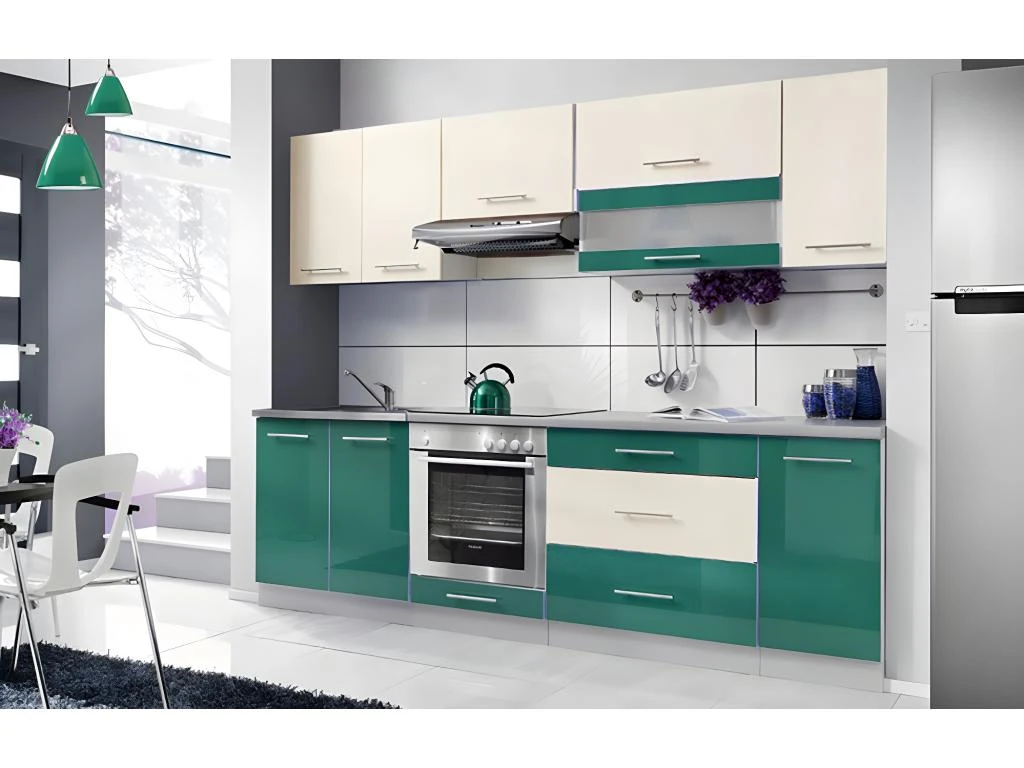 ELM 260 | Cuisine Complète L 260cm | 8 Pcs + Plan De Travail INCLUS | Ensemble Meubles Cuisine Linéaire + Armoire Four Encastrable 3 ELM 260 | Cuisine Complète L 260cm | 8 Pcs + Plan De Travail INCLUS | Ensemble Meubles Cuisine Linéaire + Armoire Four Encastrable