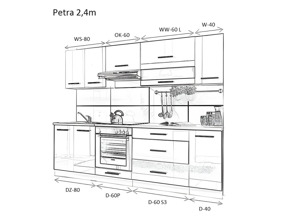 ELM 260 | Cuisine Complète L 260cm | 8 Pcs + Plan De Travail INCLUS | Ensemble Meubles Cuisine Linéaire + Armoire Four Encastrable 4 ELM 260 | Cuisine Complète L 260cm | 8 Pcs + Plan De Travail INCLUS | Ensemble Meubles Cuisine Linéaire + Armoire Four Encastrable – Image 2