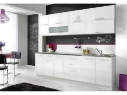 COVE N | Cuisine Complète 2,6 M 8pcs + Plan De Travail INCLUS | Ensemble Meubles De Cuisine | Armoires Cuisine Linéaire