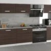 JORI | Cuisine Complète Modulaire Linéaire L180 Cm 6 Pcs | Plan De Travail INCLUS | Ensemble Armoires Modernes De Cuisine