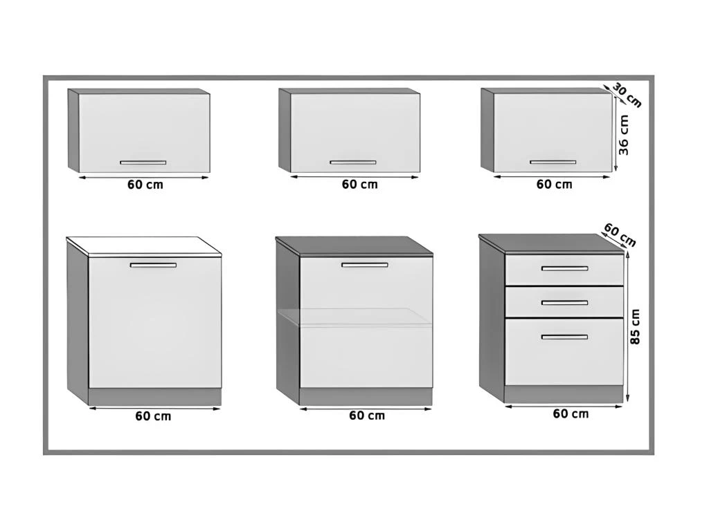 JORI | Cuisine Complète Modulaire Linéaire L180 Cm 6 Pcs | Plan De Travail INCLUS | Ensemble Armoires Modernes De Cuisine 4 JORI | Cuisine Complète Modulaire Linéaire L180 Cm 6 Pcs | Plan De Travail INCLUS | Ensemble Armoires Modernes De Cuisine – Image 2