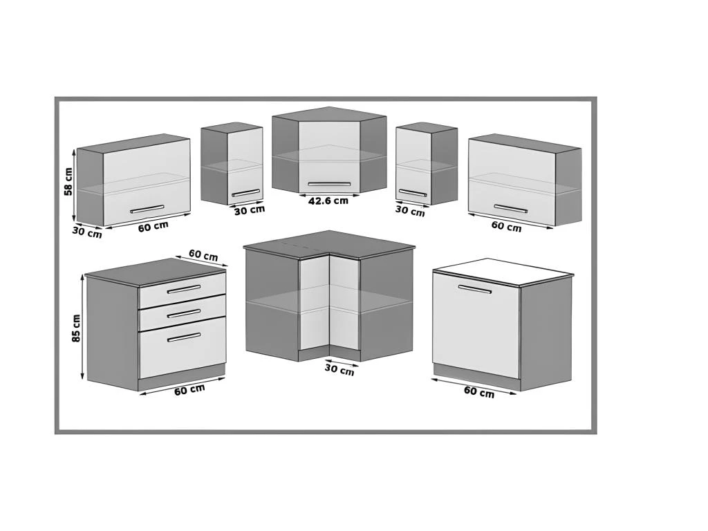 LIBRETTO | Cuisine Complète D'angle + Modulaire L 300 Cm 8pcs | Plan De Travail INCLUS | Ensemble Armoires Modernes Cuisine 4 LIBRETTO | Cuisine Complète D'angle + Modulaire L 300 Cm 8pcs | Plan De Travail INCLUS | Ensemble Armoires Modernes Cuisine – Image 2