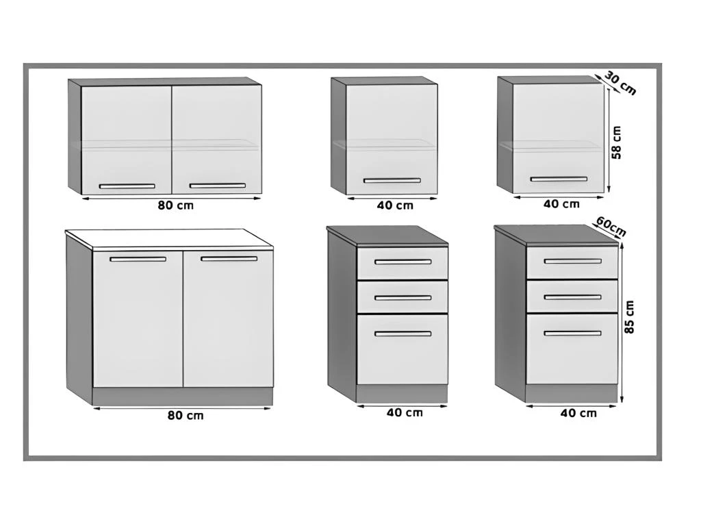ODETTA | Cuisine Complète Modulaire Linéaire L160 Cm 6 Pcs | Plan De Travail INCLUS | Ensemble Armoires Meubles Cuisine 4 ODETTA | Cuisine Complète Modulaire Linéaire L160 Cm 6 Pcs | Plan De Travail INCLUS | Ensemble Armoires Meubles Cuisine – Image 2