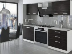 TEMPERA | Cuisine Complète Modulaire + Linéaire L 120 Cm 4 Pcs | Plan De Travail INCLUS | Ensemble Armoires Meubles Cuisine