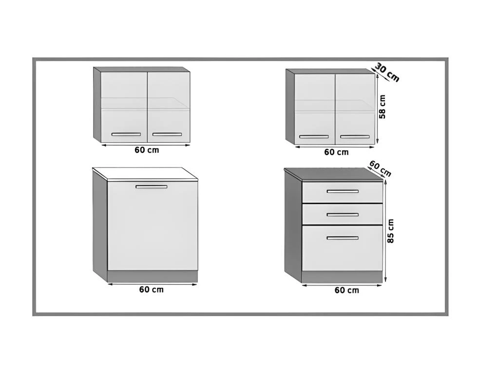 TEMPERA | Cuisine Complète Modulaire + Linéaire L 120 Cm 4 Pcs | Plan De Travail INCLUS | Ensemble Armoires Meubles Cuisine 4 TEMPERA | Cuisine Complète Modulaire + Linéaire L 120 Cm 4 Pcs | Plan De Travail INCLUS | Ensemble Armoires Meubles Cuisine – Image 2