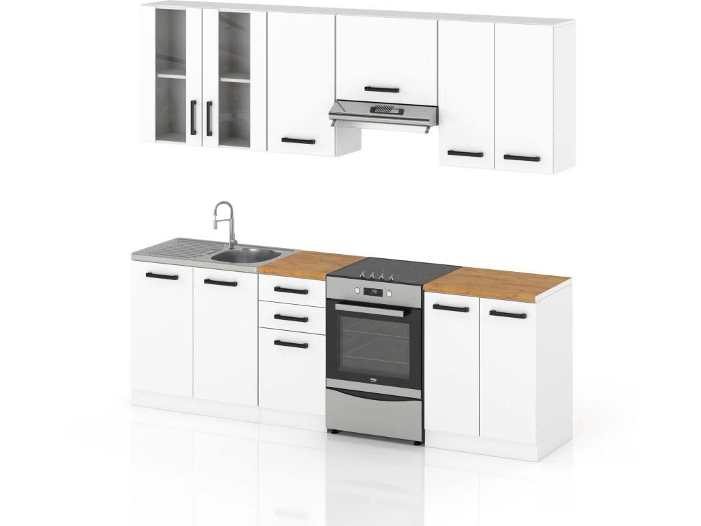 CEDAR - Cuisine Complète - L 240/180 Cm - 8pcs - Plan De Travail Inclus - Ensemble Cuisine 3 CEDAR - Cuisine Complète - L 240/180 Cm - 8pcs - Plan De Travail Inclus - Ensemble Cuisine