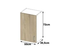 ASTRA - Meuble De Cuisine Haut Mural Style Moderne - 50x72x30.5 - 1 Porte -Electroménager Soldes meuble de cuisine 12694729