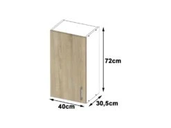 ASTRA - Meuble De Cuisine Haut Mural Style Moderne - 40x72x30.5 - 1 Porte -Electroménager Soldes meuble de cuisine 12694783