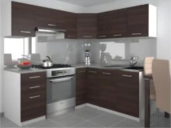 DARCIA | Cuisine Complète D'angle + Modulaire L 300 Cm 9 Pcs | Plan De Travail INCLUS | Ensemble Armoires Placards Cuisine