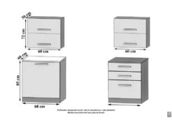 TONITO - Cuisine Complète L120 Cm - Cuisine Droite 4 Pcs - Plan De Travail Inclus -Electroménager Soldes meuble de cuisine 12883387