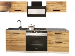HIDEKA - Cuisine Complète L120 Cm - Cuisine Droite 4 Pcs - Plan De Travail Inclus