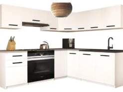 LIDIER - Cuisine Complète L360 Cm - Cuisine D'angle 9 Pcs - Plan De Travail Inclus