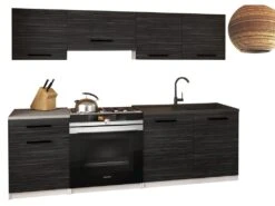 UNIQANTO - Cuisine Complète L180 Cm - Cuisine Droite 5 Pcs - Plan De Travail Inclus