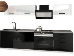 KOMPARTO - Cuisine Complète L160 Cm - Cuisine Droite 6 Pcs - Plan De Travail Inclus