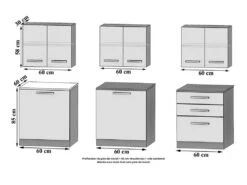 LOGAN - Cuisine Complète L180 Cm - Cuisine Droite 6 Pcs - Plan De Travail Inclus -Electroménager Soldes meuble de cuisine 12883681