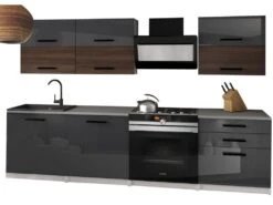 AVALON - Cuisine Complète L180 Cm - Cuisine Droite 6 Pcs - Plan De Travail Inclus