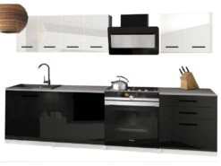 SONITA - Cuisine Complète L180 Cm - Cuisine Droite 6 Pcs - Plan De Travail Inclus