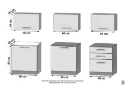 LAURENTO - Cuisine Complète L180 Cm - Cuisine Droite 6 Pcs - Plan De Travail Inclus -Electroménager Soldes meuble de cuisine 12883993