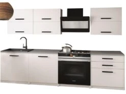 PRIMEN - Cuisine Complète L180 Cm - Cuisine Droite 6 Pcs - Plan De Travail Inclus