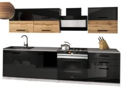 MENORKA - Cuisine Complète L180 Cm - Cuisine Droite 6 Pcs - Plan De Travail Inclus