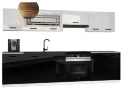 TAHLIA - Cuisine Complète L240 Cm - Cuisine Droite 7 Pcs - Plan De Travail Inclus