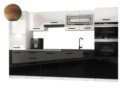 SUNTI - Cuisine Complète L300 Cm - Cuisine Droite 8 Pcs - Plan De Travail Inclus