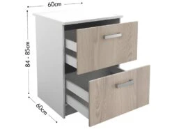 Cuisine Complète D'angle - 13 éléments De Rangements - Naturel Et Blanc - TRATTORIA -Electroménager Soldes meuble de cuisine 13181933