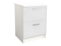 Cuisine Complète D'angle - 13 éléments De Rangements - Blanc - TRATTORIA -Electroménager Soldes meuble de cuisine 13182023