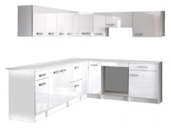 Cuisine Complète D'angle - 13 éléments De Rangements - Blanc - TRATTORIA -Electroménager Soldes meuble de cuisine 13182057