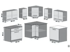 ARMINAL - Cuisine Complète L360 Cm - Cuisine D'angle 8 Pcs - Plan De Travail Inclus -Electroménager Soldes meuble de cuisine 13430467