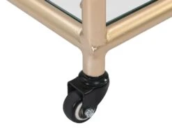 Desserte De Cuisine à Roulettes Double Plateau En Verre Trempé Et Métal - Transparent Et Doré - ORULA -Electroménager Soldes meuble de cuisine 13433327