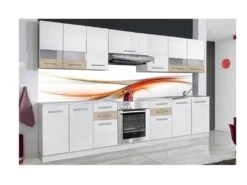 IONA | Cuisine Complète Linéaire L 3 M 9 Pcs + Plan De Travail INCLUS | Ensemble Meubles Armoires Cuisine | Ensemble De Cuisine