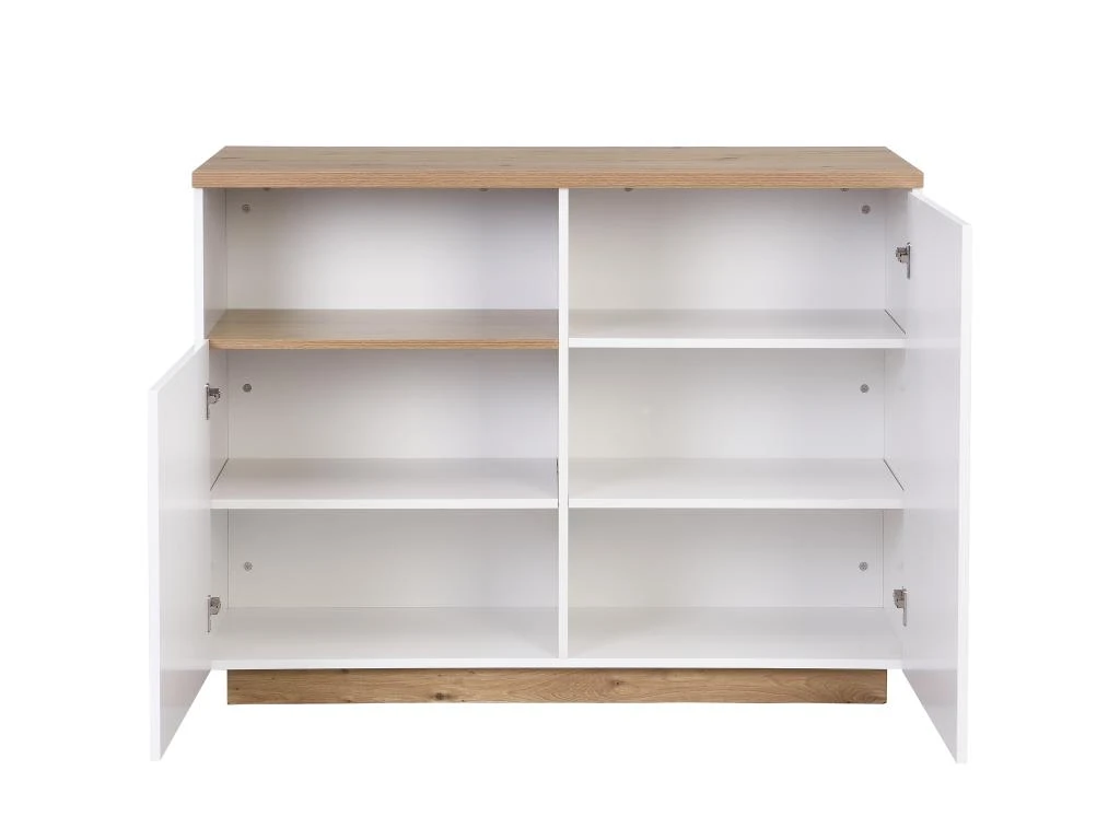 Ilot Central De Cuisine Avec 2 Portes Et 1 Niche En MDF - Naturel Et Blanc - CORELINA 8 Ilot Central De Cuisine Avec 2 Portes Et 1 Niche En MDF - Naturel Et Blanc - CORELINA – Image 6